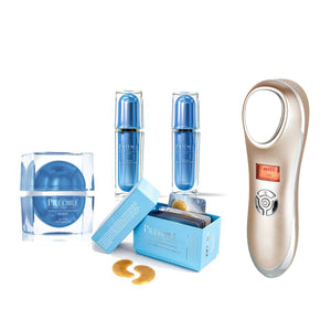 Colección antienvejecimiento para el cuidado de los ojos con compresas sónicas calientes y frías de elemento infinito