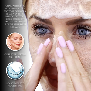 Espuma Limpiadora Facial Hidratante de Lava Roja con Colágeno y Tecnología de Células Madre (Rico en Vitaminas E y A)