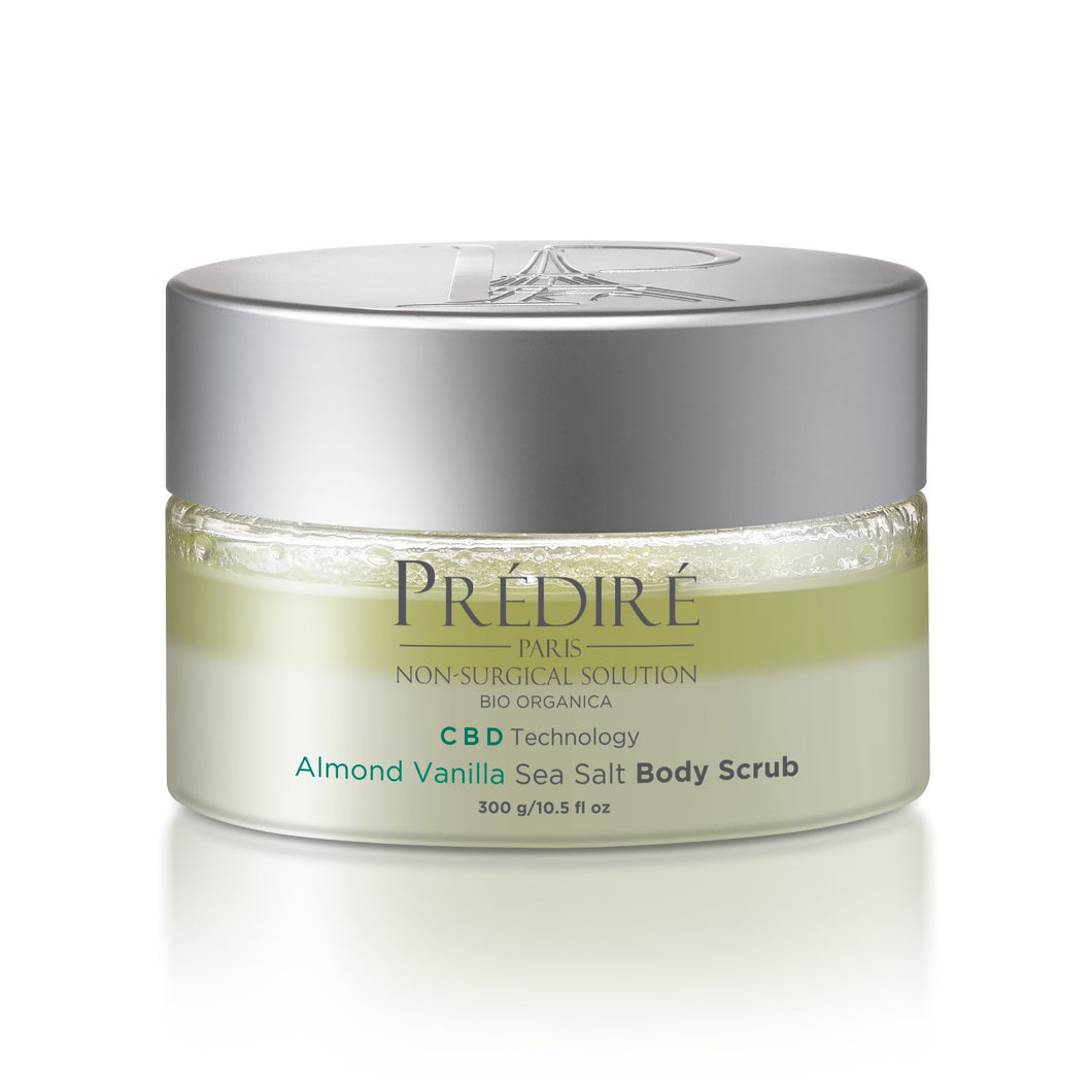 Exfoliante corporal de sal marina de almendra y vainilla con energía de Bio Orgánica y células madre de manzana y uva (en infusión)