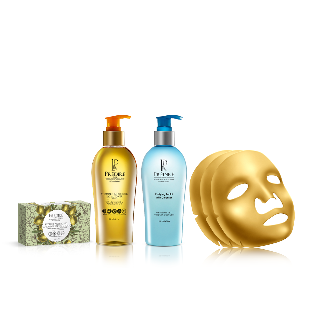 Limpieza Extrema de Toxinas Completa con Rápido Seguimiento del Oxígeno | Potenciador de Vitaminas, Potenciador de Oxígeno y Limpiador Hidratante | Jabón, Tónico, Limpiador y Mascarilla (Edición limitada)